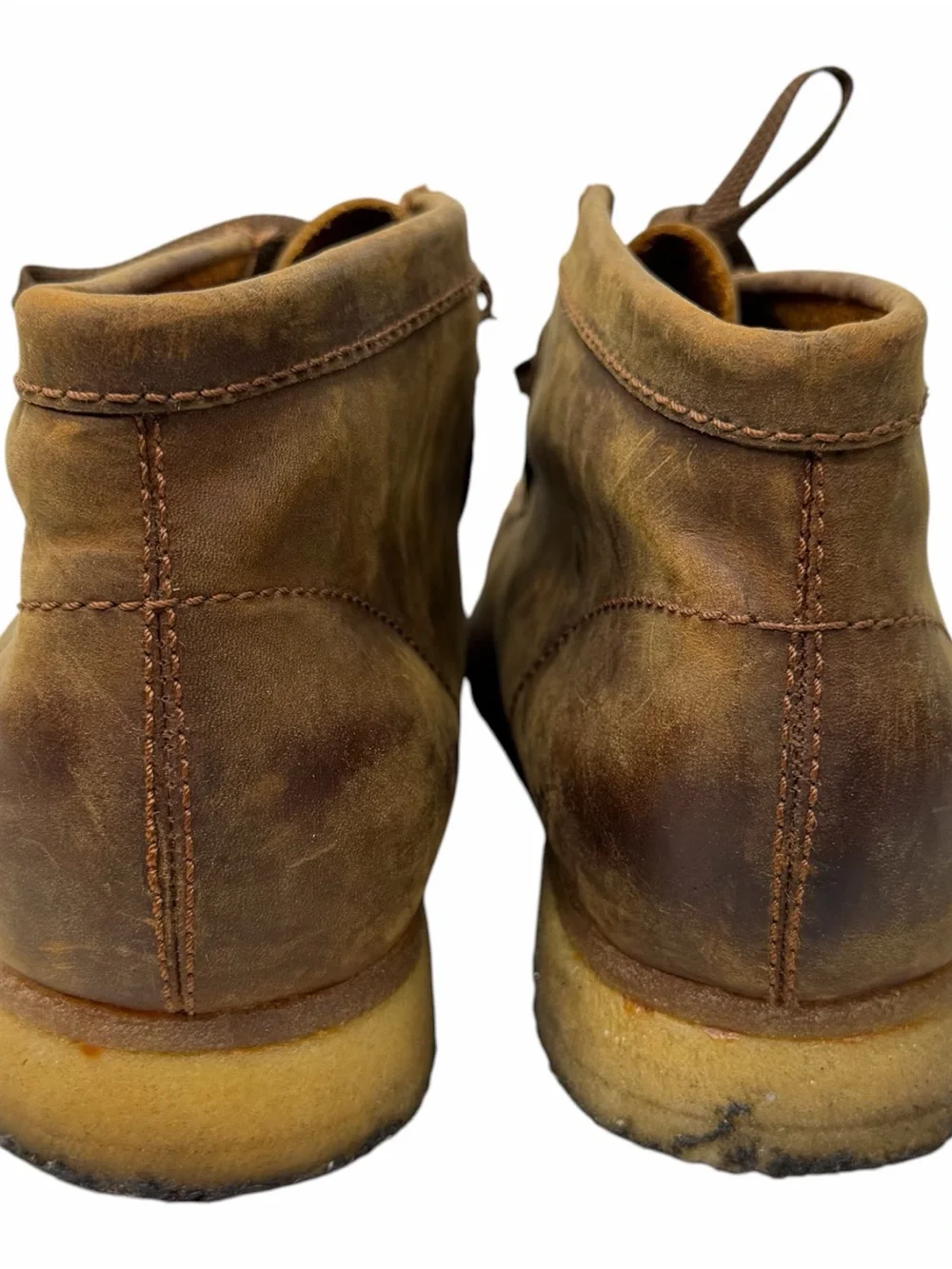 Clarks Mens Wallabee Brown Beeswax Leather Shoes Chukka Ankle Books Size 11.5